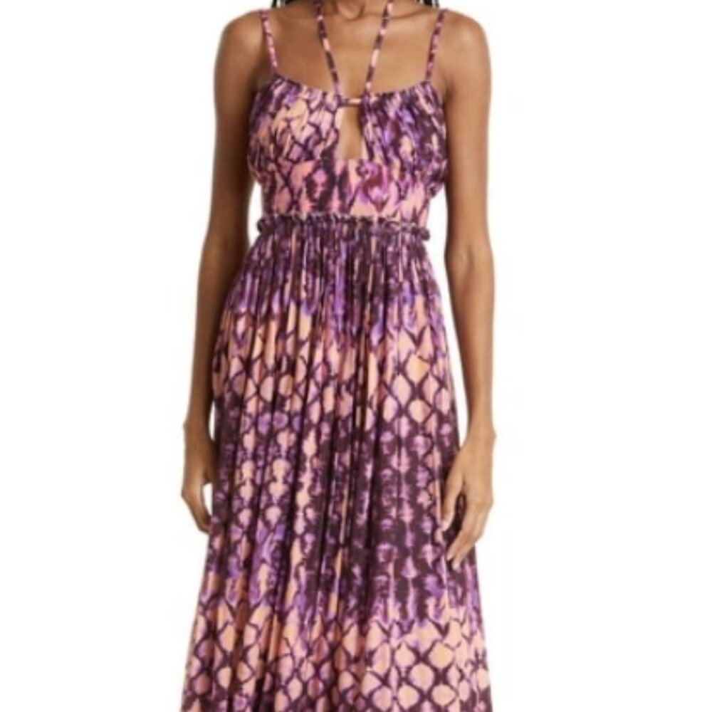 NWOT ULLA JOHNSON Freya Midi Dress in Wisteria S $570 - Picture 8 of 11